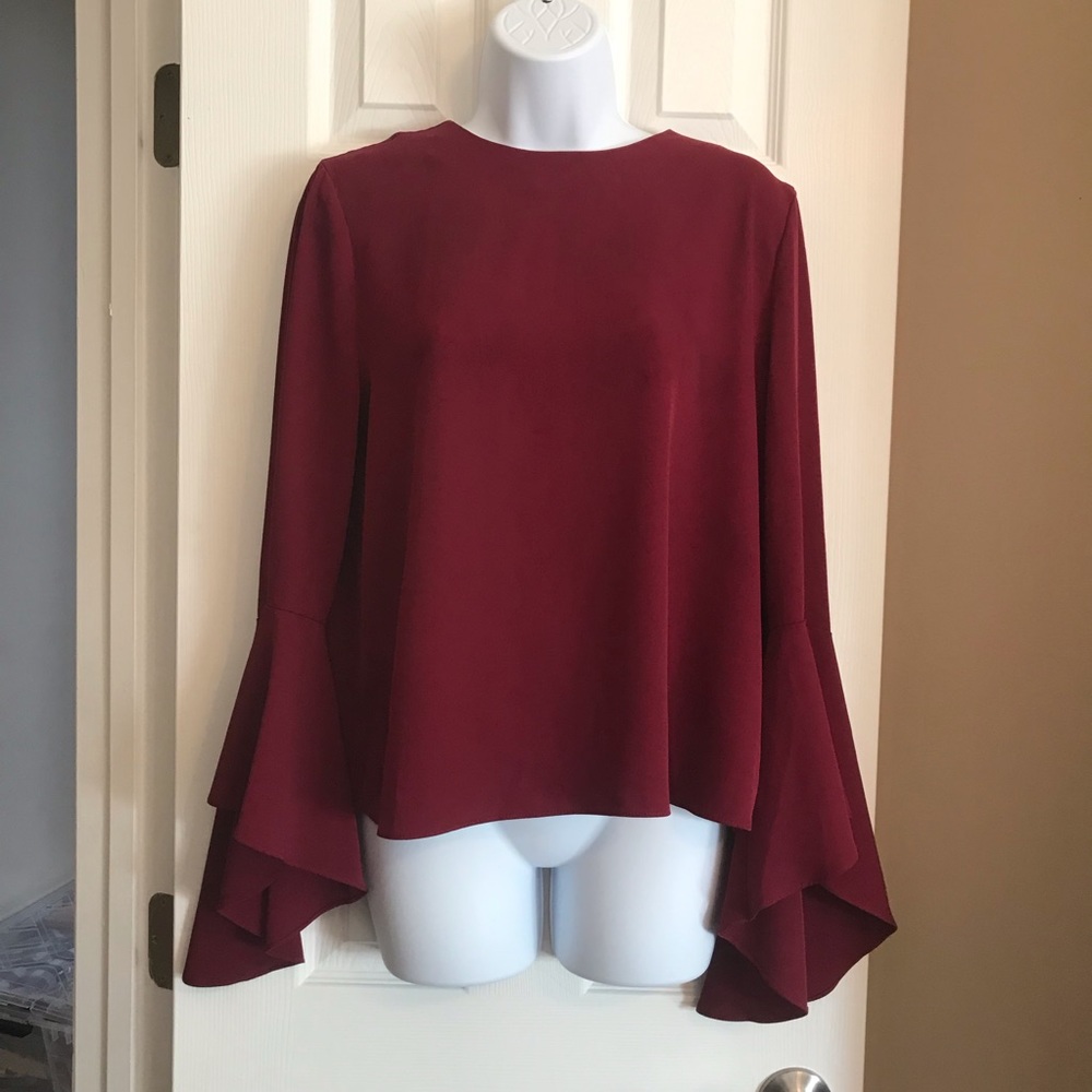 Carmen Marc Valvo Bell Sleeve Blouse- Size 10